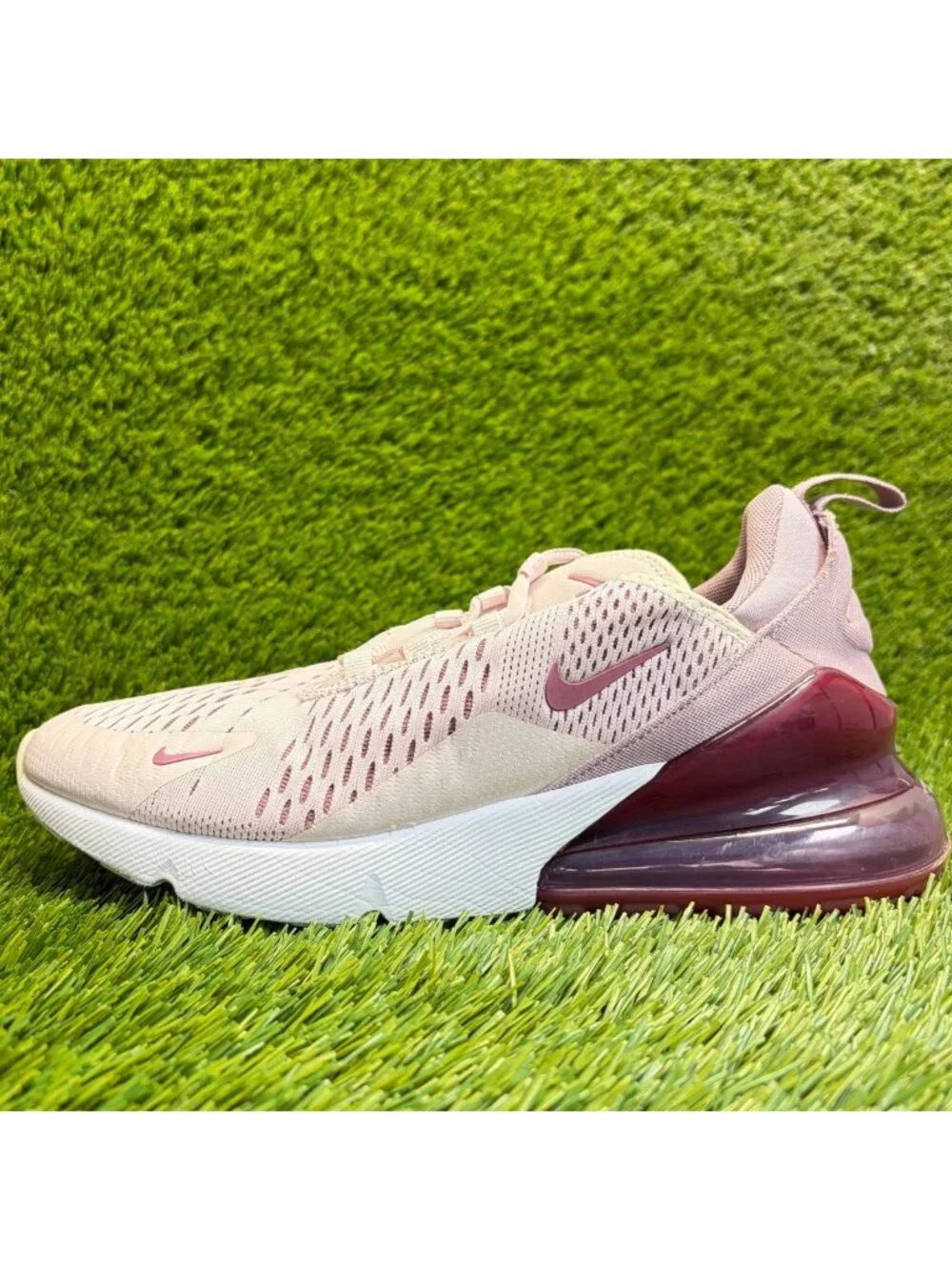 Nike Air Max 270 Womens Size 9 Barely Pink White Athletic Running Shoes Sneakers